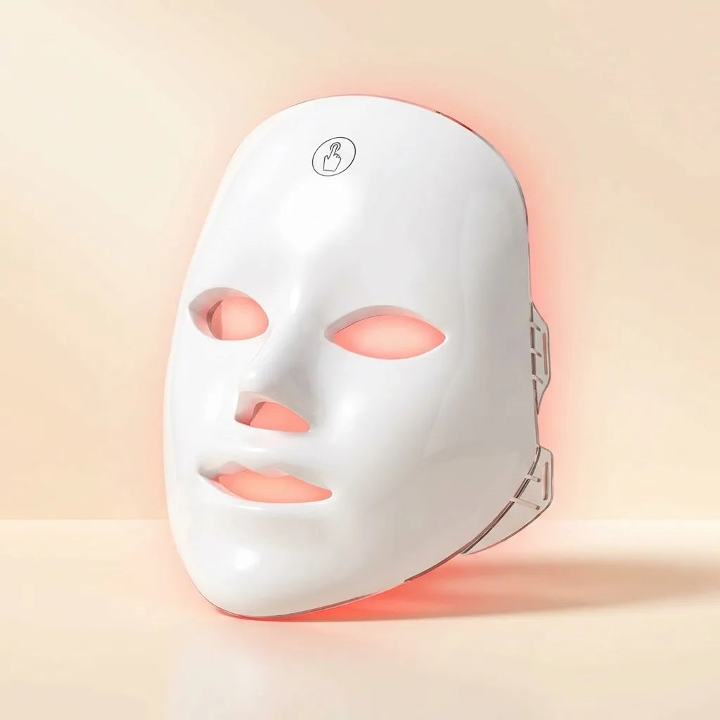 قناع LED لاسلكي ٧ ألوان علاجية — بشرة مشرقة بدون عيادات