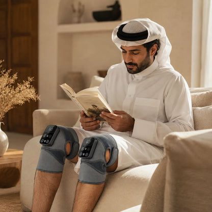 جهاز تدليك الركبة اللاسلكي بالحرارة والاهتزاز - راحة فورية من الألم